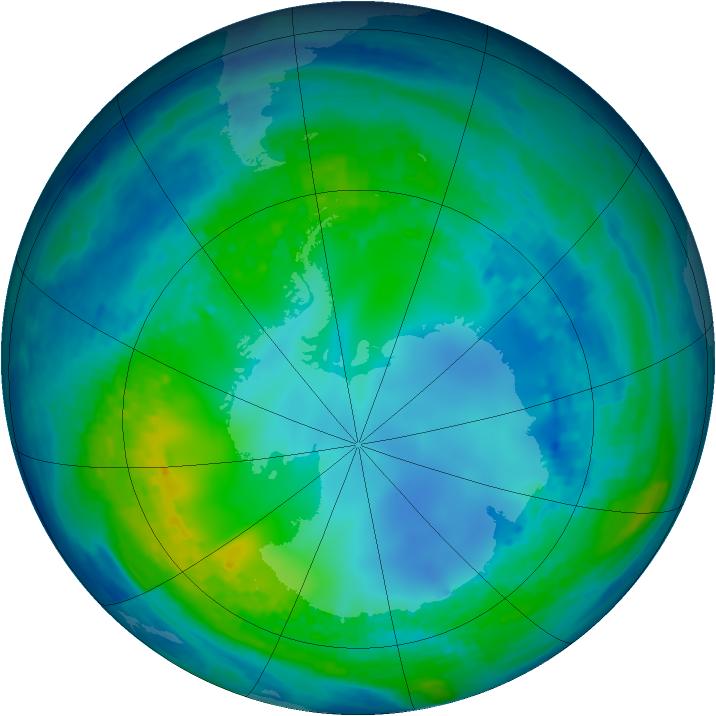 Antarctic ozone map for 10 May 2004